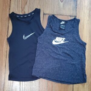 Nike Kids Black and Dark Gray Tank Tops Size Small